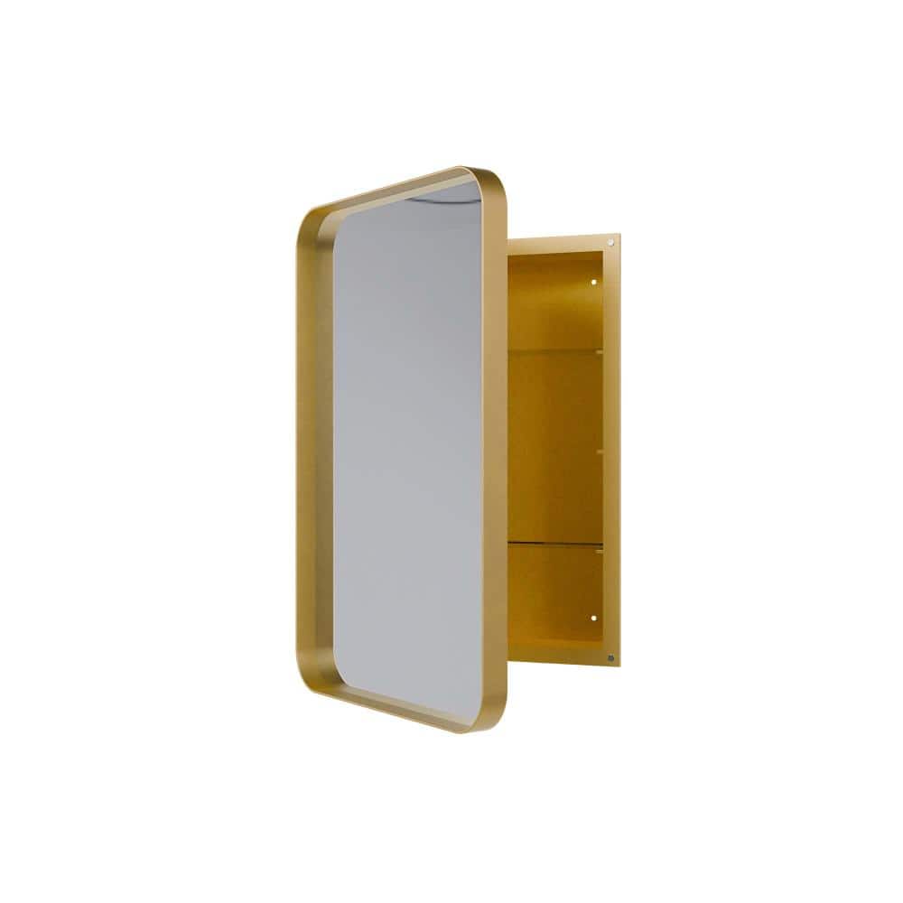 20  in. W x 5 in. D x 30 in. H Bathroom Storage Wall Cabinet, Medicine Cabinet in Gold with Mirror, Adjustable Shelves price history on PriceWatchPro