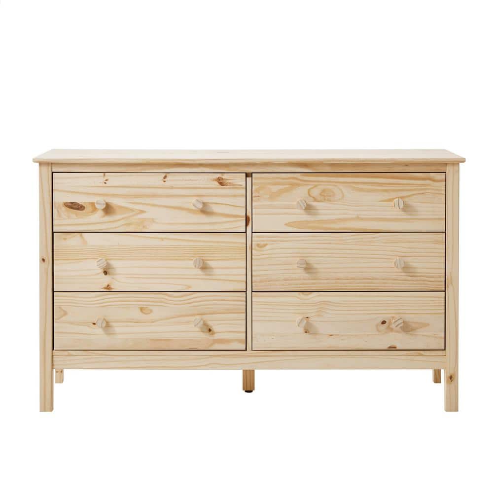 Unfinished 6 Drawer 54 in. Dresser