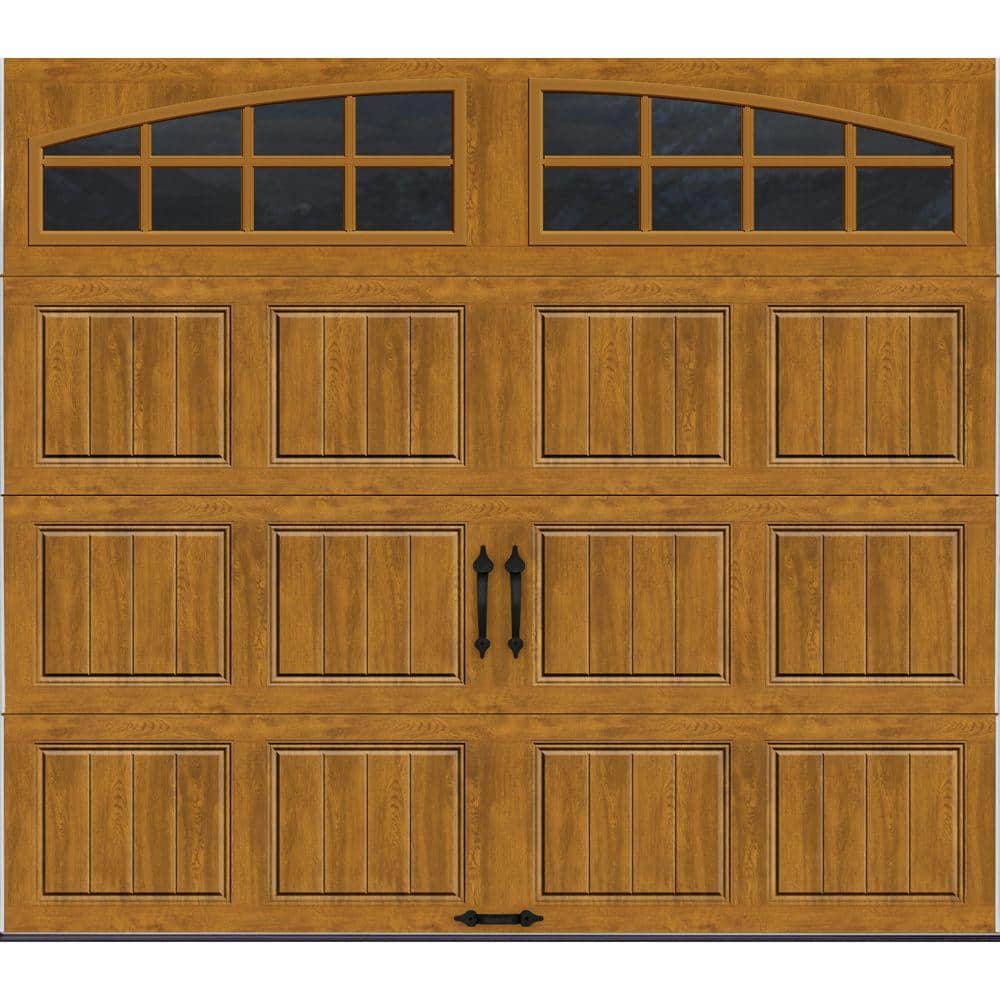 Gallery Steel Short Panel 9 ft x 7 ft Insulated 18.4 R-Value Wood Look Medium Garage Door with Decorative Windows price history on PriceWatchPro