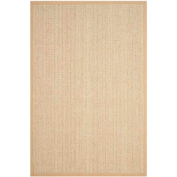 Natural Fiber Beige Doormat 3 ft. x 5 ft. Border Area Rug