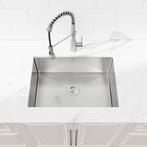 Coporesell 27 in. Undermount Single Bowl 20-Gauge Gray Stainless