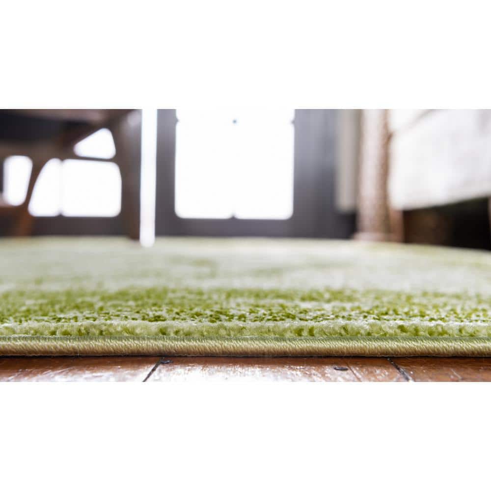 La Jolla Light Green Floral Indoor Rectangular Rug