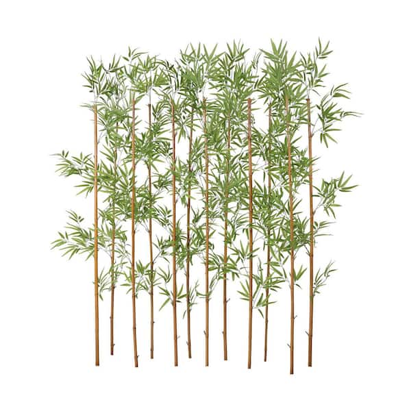 7 ft. Artificial Bamboo Tree 12 Pack Fake Plant with Silk Leaves Real Wood Trunk for Indoor Outdoor Decor