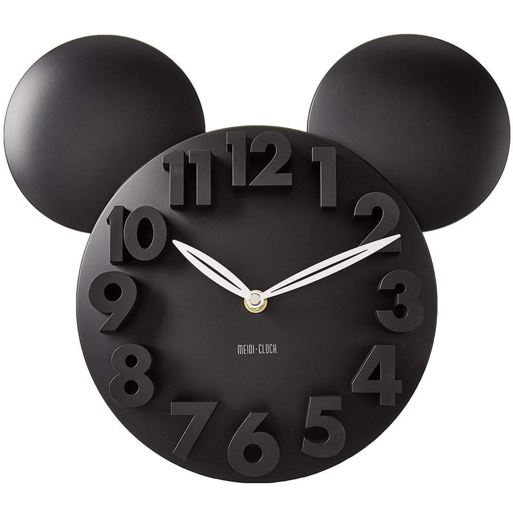 Lake Front Black Mickey Modern Design Big Digit 3D Wall Clock Home