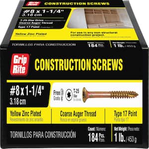 #8 x 1-1/4 in. Star Drive Bugle-Head Construction Screw (1 lb./Pack)