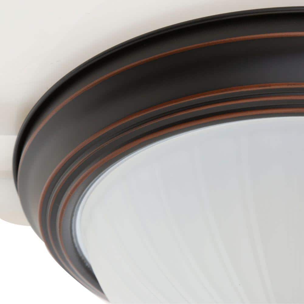 Traditional Globe LED Flushmount in Oil Rubbed Bronze with Frosted Glass