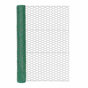 36 in. H x 25 ft. L Green Vinyl Poultry Netting with 1 in. Mesh