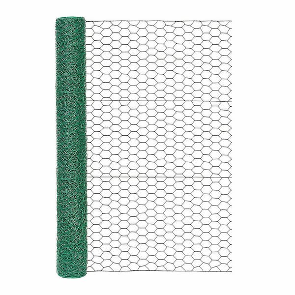 Garden Craft 36 in. H x 25 ft. L Green Vinyl Poultry Netting with 1 in. Mesh