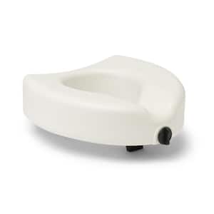 5 in. Elevated Locking Toilet Seat without Arms, White, Microban Treated