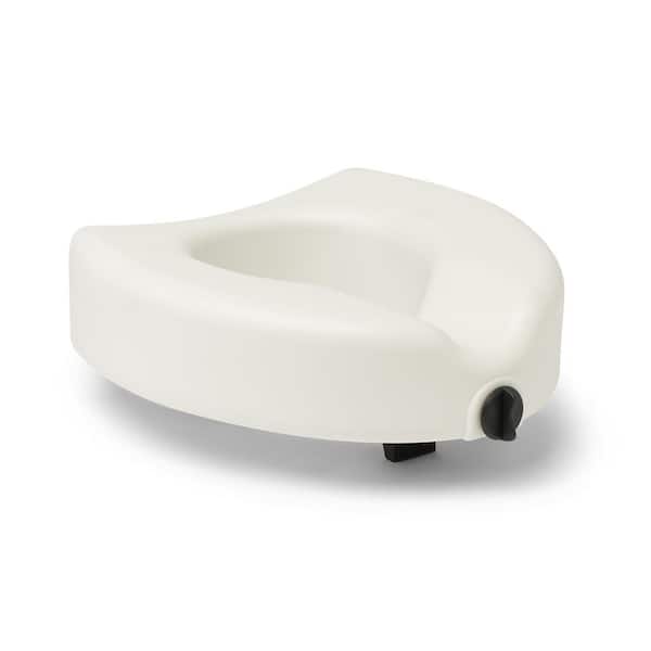 Medline 5 in. Elevated Locking Toilet Seat without Arms, White, Microban Treated