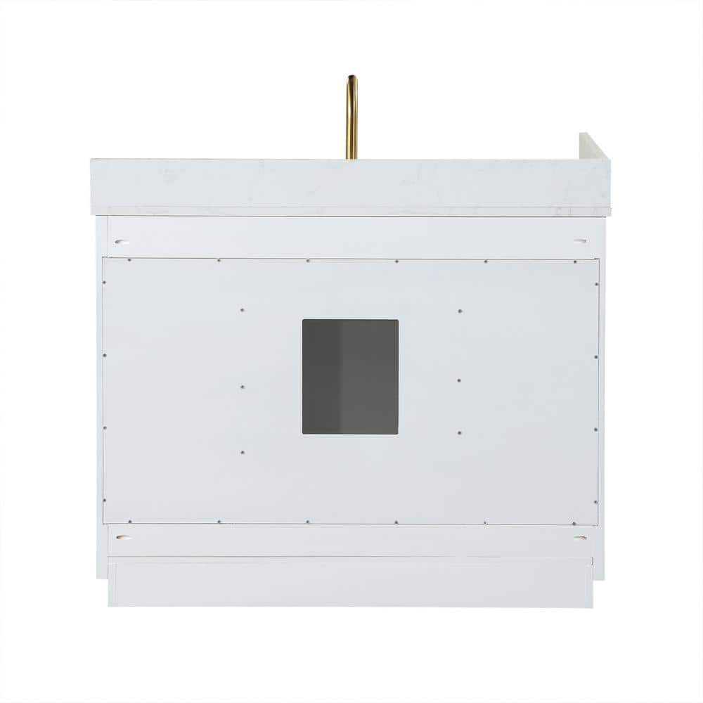Gavino 42" White Wood Vanity with Composite Stone Top