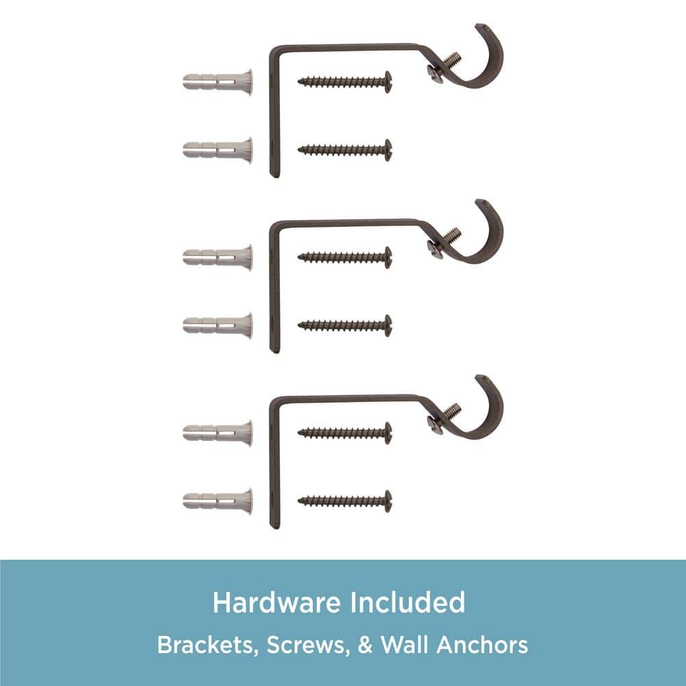 Bronze Adjustable Steel Single Curtain Rod with Openwork Finials
