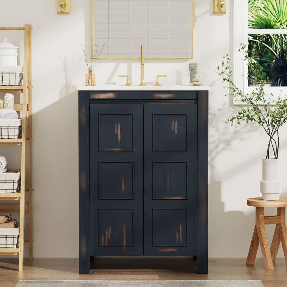 24 in. W x 18.3 in. D x 33.8 in. H Single Sink Freestanding Bath Vanity in 