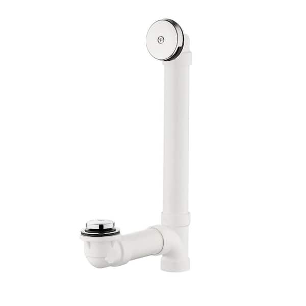 Everbilt Easy Touch 1-1/2 in. Schedule 40 White PVC Pipe Bath Waste and Overflow Drain in Chrome