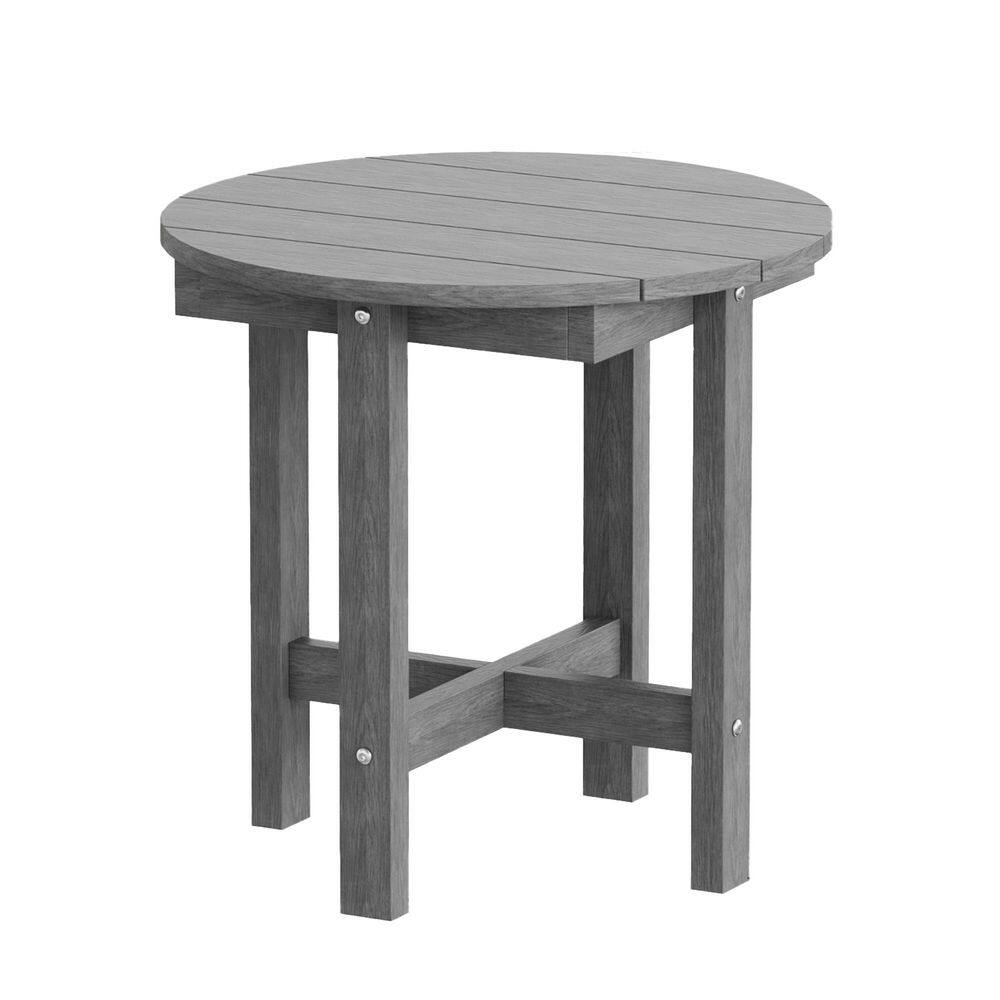 Patio Side Table, Outdoor HIPS Plastic Round Table, Gray price history on PriceWatchPro