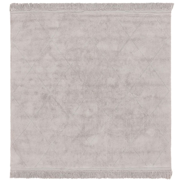 SAFAVIEH Easy Care Gray 6 ft. x 6 ft. Solid Diamond Square Area Rug
