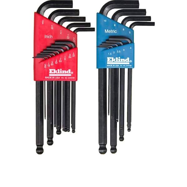 Eklind 17322 Extra Long Metric & SAE Ball End Hex Key Set