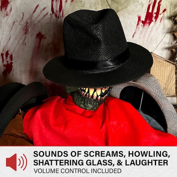 Haunted Hill Farm - 67 in. Life-Size Animatronic Coatrack Monster by Tekky Halloween Decoration with Motion-Activated Sounds