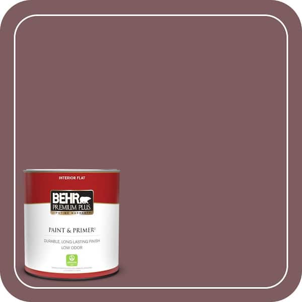 BEHR PREMIUM PLUS 1 qt. #110F-6 Purplestone Flat Low Odor Interior Paint & Primer