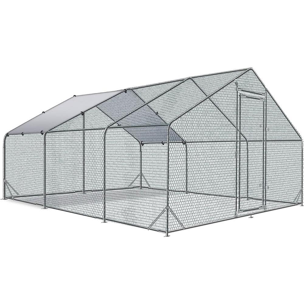 Tidoin 77 in. H x 237 in. W x 119 in. D Large Metal Chicken Coop ...