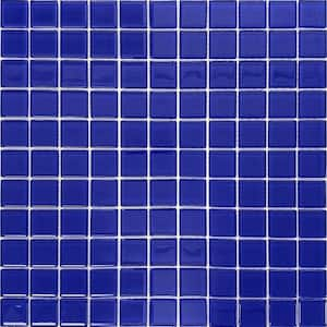 Blue 11.8 in. x 11.8 in. 1 in. x 1 in. Polished Glass Mosaic Tile (20 Cases/193.4 sq. ft./Pallet)