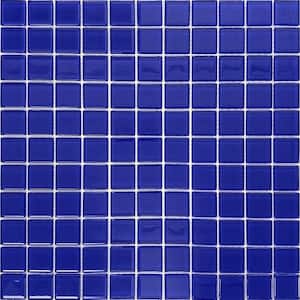 Blue 11.8 in. x 11.8 in. 1 in. x 1 in. Polished Glass Mosaic Tile (50 Cases/483.5 sq. ft./Pallet)