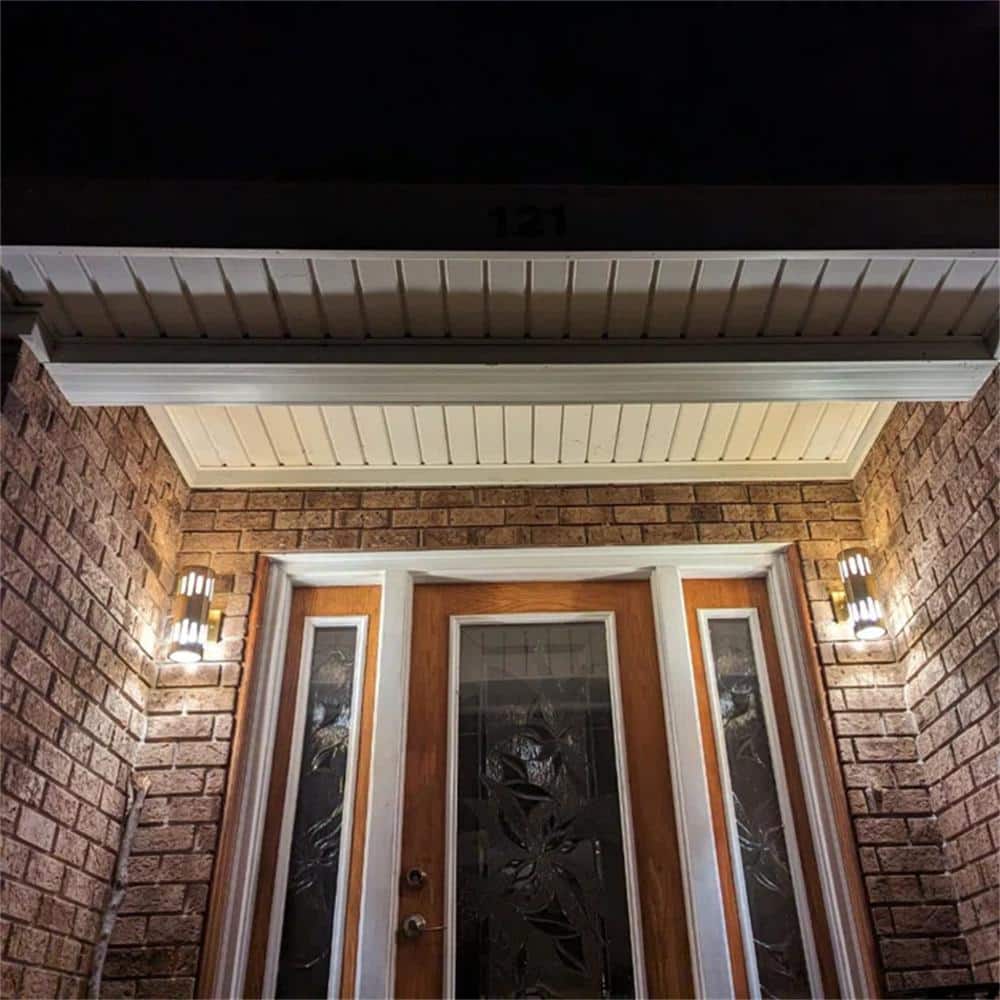 Gold Die-Cast Aluminum Cylinder Outdoor Wall Sconce
