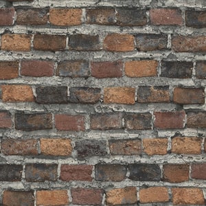 Red Lennox Rust Brick Wallpaper Sample