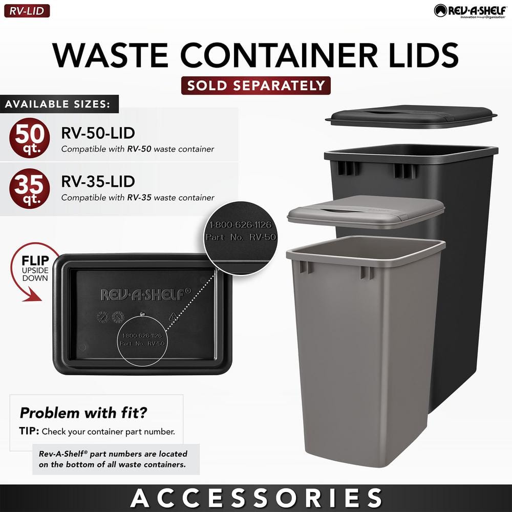 White Plastic Single 35 Qt Pull-Out Trash Bin with Maple Wood Frame