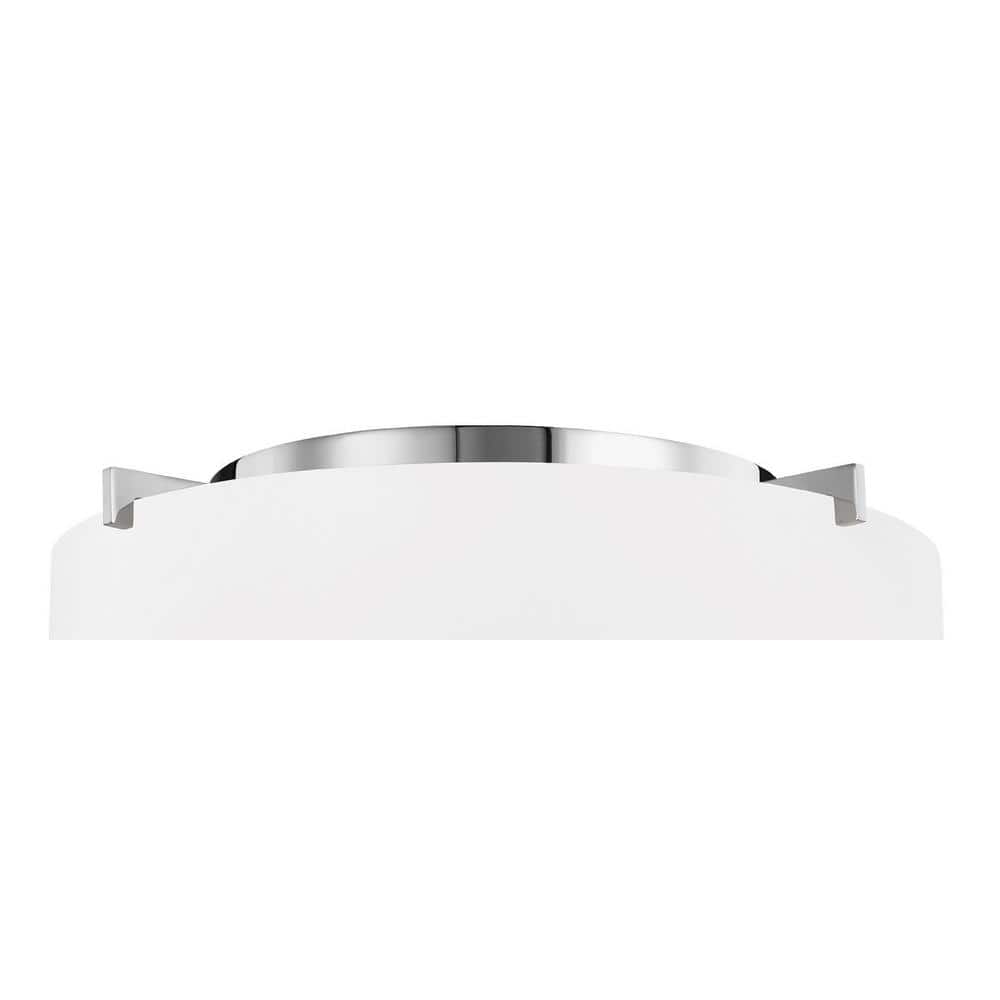 Sunset Drive Chrome 2-Light Indoor/Outdoor Flush Mount with White Opal Glass