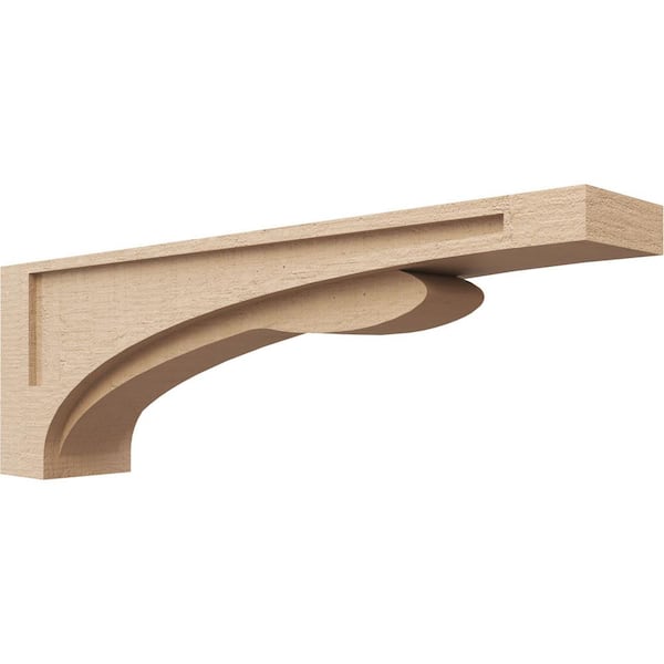 Ekena Millwork 6-in. x 36-in. x 12-in. Series 3 Thin Viola Rough Cedar Woodgrain Timberthane Polyurethane Corbel, Primed Tan