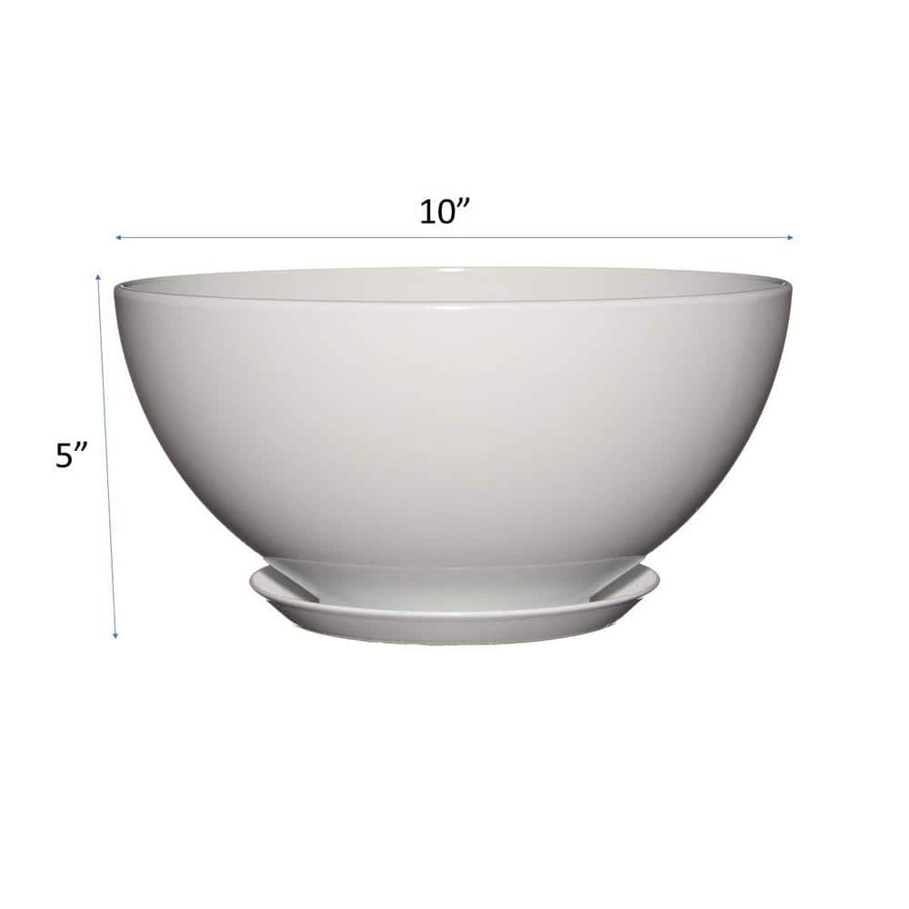 Stark White Resin Oval Indoor/Outdoor Planter with Drainage