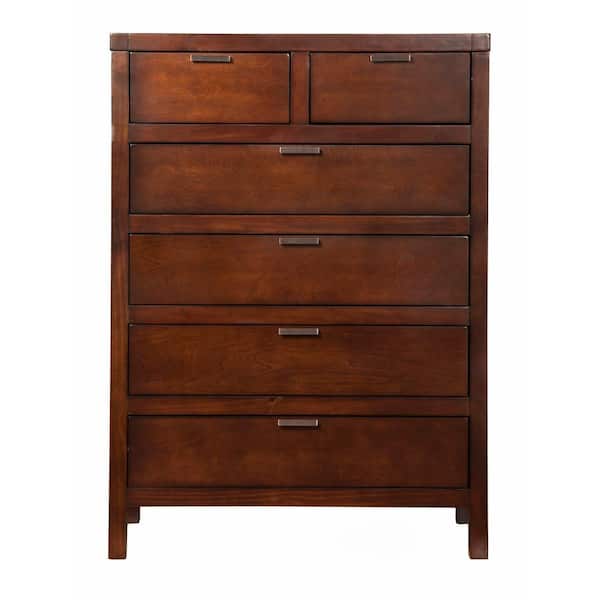 Carmel 6-Drawer Cappuccino Chest 50 in. H x 36 in. W x 20 in. D JR-05 - The Home  Depot