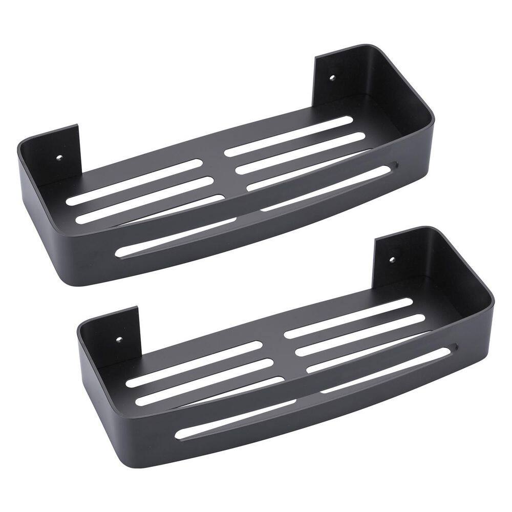 5 in. W x 2.2 in. H x 12 in. D Stainless Steel Rectangular Bathroom Shower Shelves in Matte Black (2-Pack) price history on PriceWatchPro