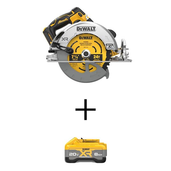 20-Volt MAX Lithium-Ion 7-1/4 in. Cordless Circular Saw with 20-Volt MAX XR 8.0 Ah Battery Pack