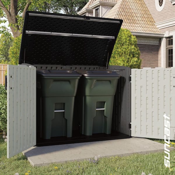 Stow-Away 4 ft. W x 6 ft. D Plastic Resin Horizontal Storage Shed (22 sq. ft.) in Peppercorn (Gray) and Passive (White)