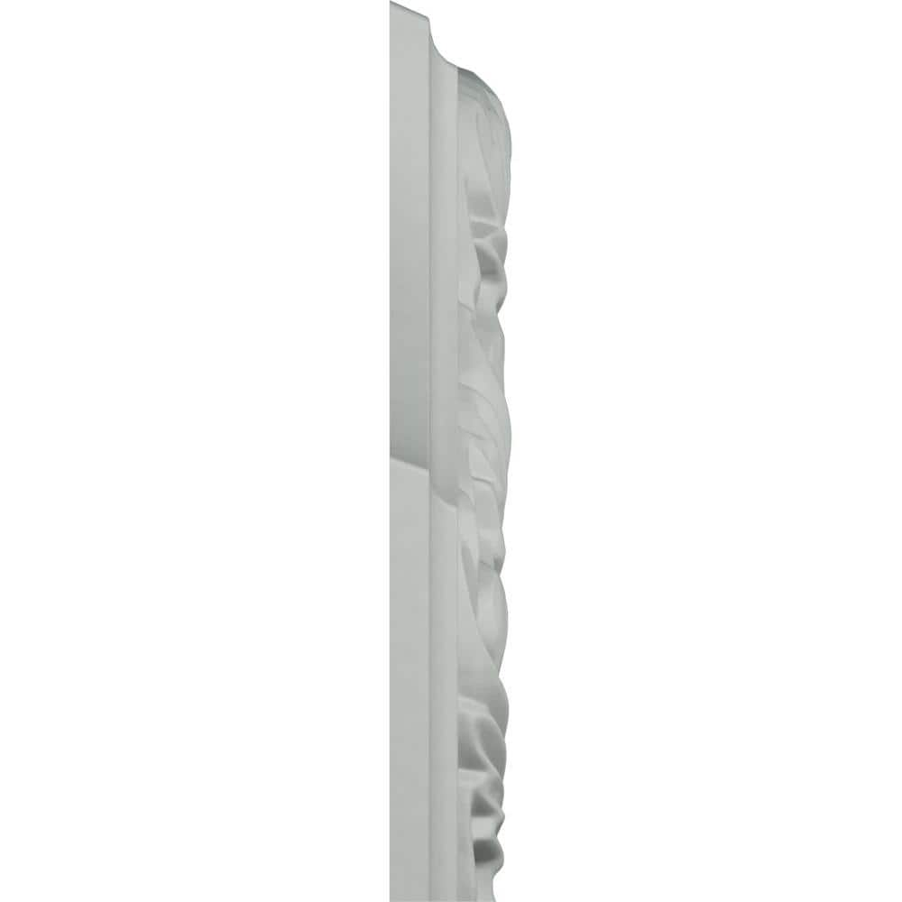6" White Polyurethane Running Leaf Crown Moulding Corner