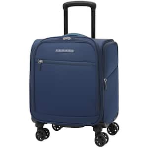14 in. Blue Spinner Carry On Underseat Luggage with USB Port, Softside Small Suitcase, Plus