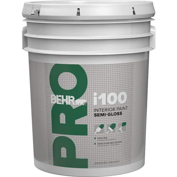 BEHR PRO 5 gal. i100 White Semi-Gloss Interior Paint