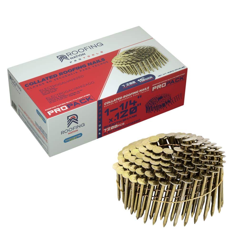 1-1/4 in. Electro Galvanized Smooth Shank Roofing Coil Nails (7,200 Per Box) price history on PriceWatchPro