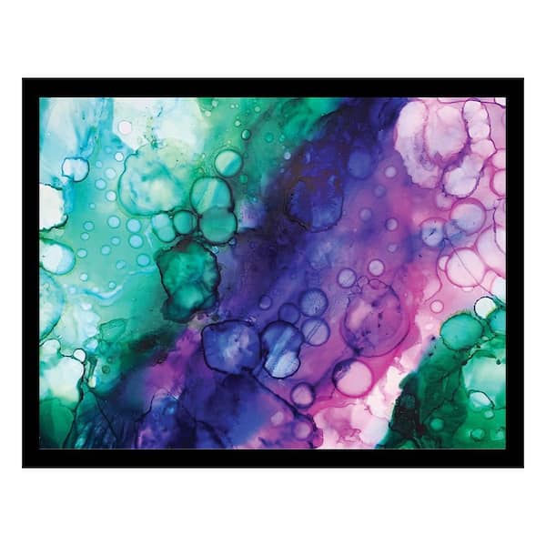 VENICE BEACH Collections Wahl Alcohol Inks Design-Green/Pink Framed Print by Sarah Wahl 1 Piece Framed Graphic Print 18 in. x 14 in.