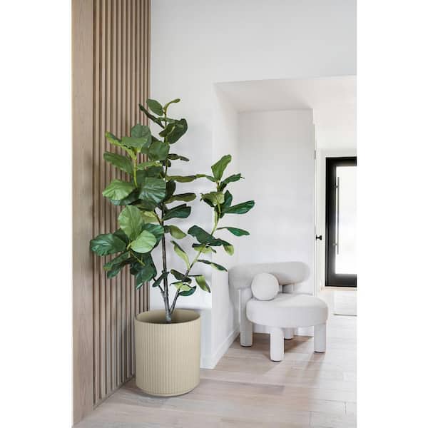 Demi 20 in. Round Sand Plastic Planter