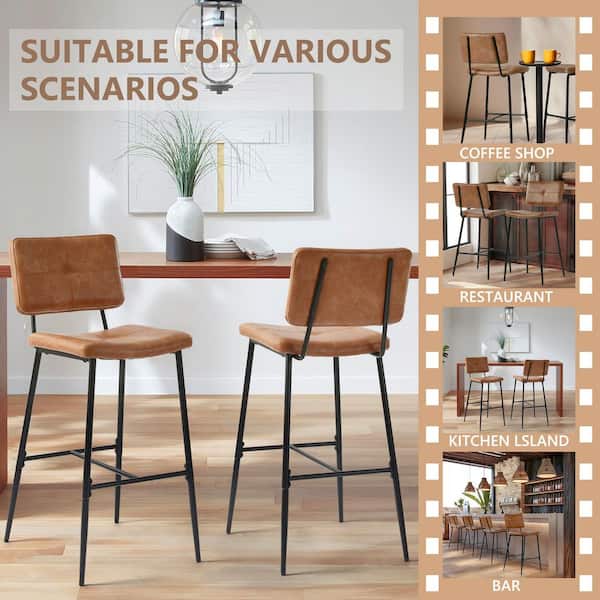 StyleWell 26 in. Blackburn Mid-Century Modern Cognac Faux