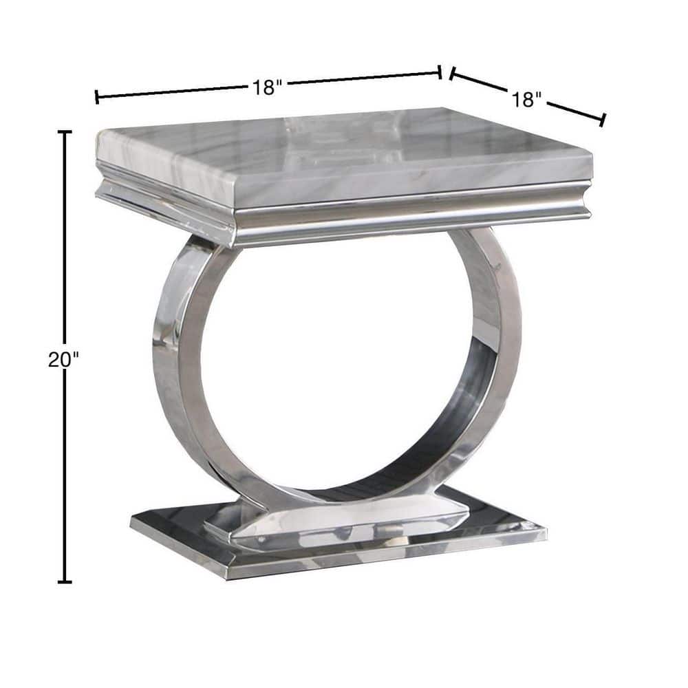 Lexington Square Faux Marble and Steel End Table