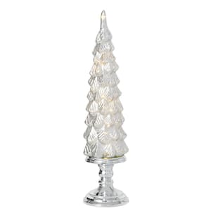 17 in. Multicolor LED Glass Tabletop Tree