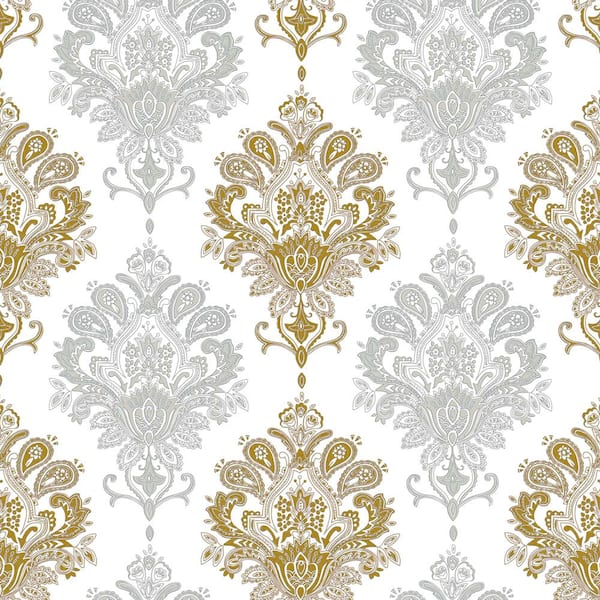 ilemong Vintage Honeysuckle with White Background Peel and Stick Wallpaper Roll (Covers 28.74 sq. ft.)