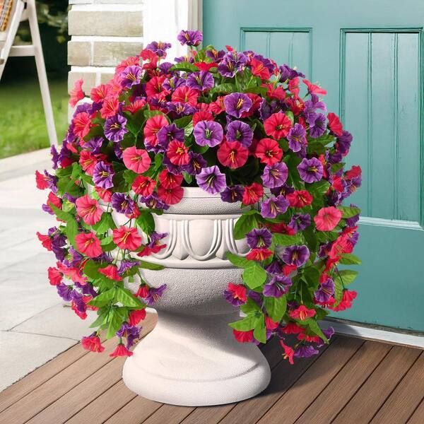18.9 in. Multi-Colored Outdoor Artificial Hanging Orchid Flower