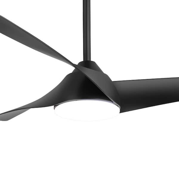 Breezary Hector III 52 in. Indoor Black Ceiling Fan with Integrated LED Light, Propeller Blades and Remote Control Included
