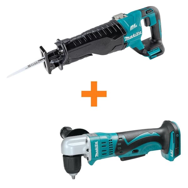 18V LXT Lithium-Ion Brushless Cordless Variable Speed Reciprocating Saw (Tool-Only) with 18V LXT 3/8 in. Angle Drill