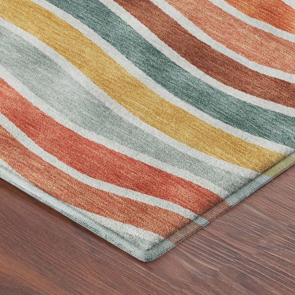 Mayfield Premium Machine Washable Abstract AMF2333 Coral 9 ft. x 12 ft. Area Rug